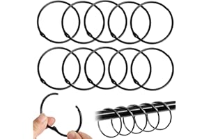 ‎FUNMO Funmo Gardinenringe zum öffnen 40 Stück, 50mm Gardinenringe Vorhangringe, Rundringe Vorhang Clips Duschvorhang Metallklammern für Vorhänge und Gardinenstangen