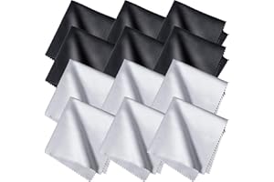 BILLYBATH 12 paños de limpieza para gafas de calidad óptica, 20 x 20 cm, microfibra, extrasuaves y absorbentes