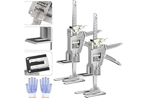 Raynesys 2 Stück Arbeitssparender Arm, 12 Zoll Ganzmetall Hebewerkzeug 440LBS Kapazität, Wandfliesen-Lokalisierer für Möbel, Türen, Board Heber, Präzise Kontrolle bei langsamem/schnellem Abstieg