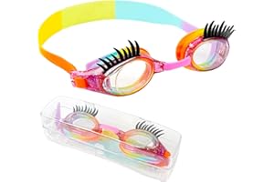 iToobe Swim Goggles, Anti-Fog Leak Proof Kids Swimming Goggles Flexible Nose Bridge Wide View Swim Glasses with Portable Case for Children Teens Girls