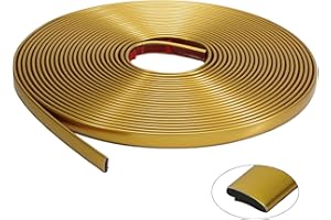 JSIWOTH Peel and Stick Trim, Matte Gold Waterproof Molding Trim for Walls, Edges, Borders, Window Frames, Backsplash Tiles, 3M Flexible and Self Adhesive Trim