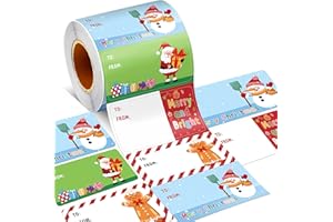 Xanthelle Etiquetas Navideñas, 500 Piezas de Adhesivos de Navidad, Pegatinas Autoadhesivas y Etiquetas para Regalos, Pegatinas para Rotular
