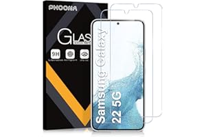 Phoona Lot de 2,Verre Trempé pour Samsung Galaxy S22 5G,Dureté 9H Glass,Anti Rayures,Sans Bulles,Haute Définition,Film Protection écran pour Samsung S22 5G