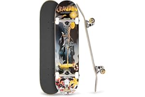 Crandon Tabla Valida para Principiantes y Profesionales de Skateboard Tabla + Lija + Truck + Ruedas, Madera de Arce canadienses 7 Capas. Disponible en Tres Medidas 775/800/825. (825, SKCWITCH)