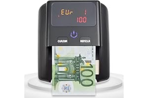 BLARO'S ORIGINAL Detector y Contador de Billetes Falsos 2 en 1 - Modelo Actualizado 2025 - Compacto,Libiano y Automático - Detección UV/Microondas/Infrarrojo - Compatible con Euros, Dólares y Libras Esterlinas