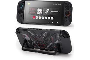 GeekShare Protective Case Compatible with Switch 2, Hard PC Slim Dockable Shell Cover Designed for Switch 2 Game Console and Joy Con Controllers (Black Cyber)
