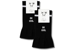 vacayto 2 Paar Statement Socken mit Spruch, lustige Socken mit Motiv für Damen & Herren in weiß und schwarz