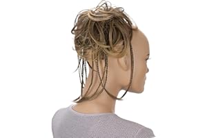 ‎CAISHA CAISHA XXL Haarteil Haargummi Daisy Dutt Hochsteckfrisuren Mit Geflochtenen Zöpfen Gewellt Kunstfaser Hitzebeständig DM17cm Braun Blond Mix G18D