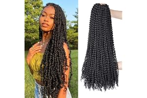 ‎YDDM Passion Twist Hair, 7 Packungen 24-Zoll-Wasserwellen-Häkelhaar für langes böhmisches Haar Flechten von Haaren YDDM Passion Twist Crochet Hair Synthetische Haarverlängerungen 1B#