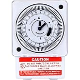 Uadme Analog Time Switch 24H AC 220V, 15 Minute Interval | SL-189 Mechanical Timer Clock for Swimming Pool Kitchen Bathroom
