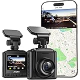 2K Dash Cam Wi-Fi, Telecamera per Auto Mini con APP, Supporta il Modulo GPS Esterno, Grandangolare di 170°, Visione Notturna,