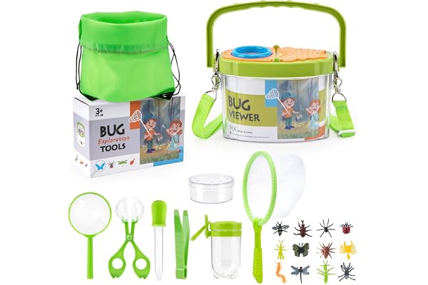 Kit de Chasse aux Insectes Growithu pour Enfants : 23 pièces, Attrape-Insectes pour Enfants, Jouets d'exploration en Plein air pour Les 3, 4, 5, 6 et 7 Ans.