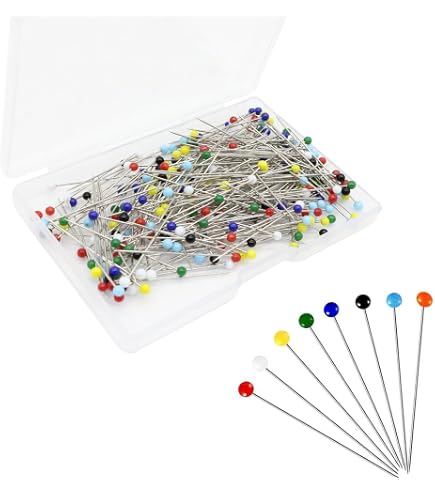 TRKETK 100 Pezzi Spilli da Cucito per Tessuto, 56 mm Spilli da Sarta Colorati Lunghi Spille da Trapuntatura Dritte a Forma di Zucca per Tessuto, Artigianato, Decorazione Floreale e Progetto di Cucito