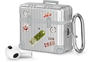 VISOOM Airpods 3 Hülle Kompatibel mit AirPods 3rd Generation Case Cover Upgrade Stoßfeste Schutzhülle Weiches TPU mit Karabiner [Kabelloses Laden] (Silber)