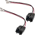 Connecteurs Fiches Enceintes AERZETIX C1852 - Lot De 2, Pour Peugeot 206, 306, 406, Citroën C2, C3, C4