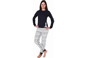 Normann Care Maritimer Damen Pflegeoverall Langarm Schlafanzug mit Reissverschluss am Rücken und Bein