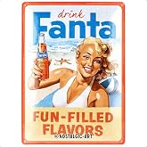 Nostalgic-Art Retro sac levha, Fanta &ndash; Beach Girl &ndash; Bar aksesuarı olarak hediye fikri, metal, dekorasyon i&ccedil;in vintage tasarım