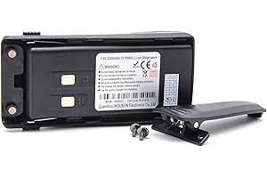 ‎VHBW vhbw Akumulator kompatybilny z Wouxun KG-UV9D, KG-D901, KG-UV9D Plus, KG-UV9G, KG-UV9K, krótkofalówka (3200 mAh, 7,4 V, litowo-jonowa) + klips do paska