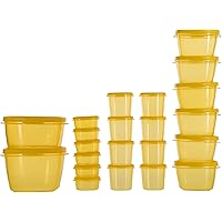 SimpArte Plastic Grocery Container, 22-Pieces, Golden Yellow