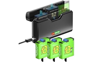 Palogreen 3 baterías Hero 8 con Cargador para Gopro Hero 12/11/10/9/8/7/9/5, Cargador de batería de 3 Canales con Accesorios de batería, Carga rápida, Adecuado para Baja Temperatura
