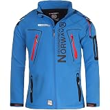 Veste Softshell Geographical Norway Pour Homme - Imperméable, Coupe-vent, Respirante - Capuche Amovible - Pour Randonnée, Ville, Sport