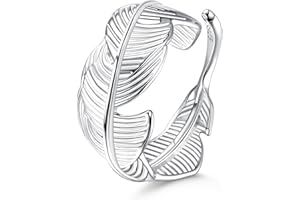 ORAZIO Anello Argento 925 Per Donne Anello Piuma Anello Foglia Foglie Anello Regolabile Aperto In Argento Sterling Dito Pollice Anello Argento Anello Amicizia Gioielli Regalo Per Le Donne Ragazze