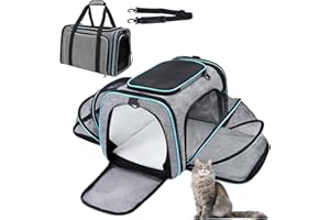 Lohofrnny Trasportino per Cani e Gatti Espandibile, Trasportino per Animali Portatile Morbido e Pieghevole, Trasportino per Animali Approvato Dalla Compagnia Aerea per Viaggio (S)