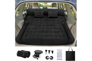 YOOHBERRYS Colchón de Aire para Coche, 182 * 144cm SUV Cama Hinchable Coche con Bomba Aire y 2 Almohadas, Colchón de Aire Inflable para Coche para Viajes y Acampadas (182 * 144cm)