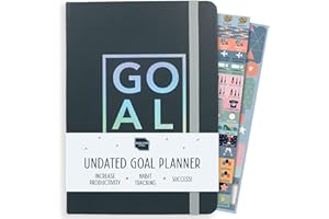 (In inglese) Agenda non datato Boxclever Press. NUOVA agenda per essere produttivi e raggiungere gli obiettivi. Planner A5 con agenda settimanale, abitudini, spazio x obiettivi e adesivi (Iridescente)