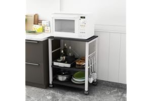 soges Estante para Máquina de Café de Microondas de 3 Gradas Almacenamiento para Cocina Gabinete Estante para Cocina con Carrito de Servicio,W4-BK-2020