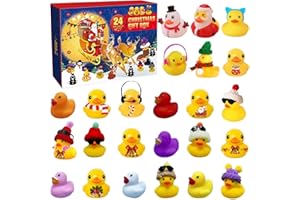WINNSELL Christmas Rubber Duck Advent Calendar, 24 Days To Christmas 2025 Countdown Calendar Rubber Ducks Bath Toys Party Favor Gifts For Boys Girls Kids Toy (A)