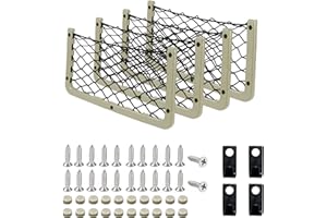 Loofu 4 Pcs Car Storage Net Bag,Upgrade the Elastic Storage Net,with Plastic Frame Van Storage Solutions,Motorhome Vans Cars Boats Car Storage Solutions Ideas Accessories for Phone and Other Sundries