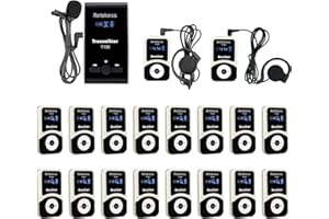 Retekess T130-T131 Wireless Tour Guide system, Bezprzewodowy System Tour Guide 1 Nadajnik Przewodnika i 20 Odbiorników Nasłuchujących na Zwiedzanie Fabryki Spotkanie Logistyka Zajęcia Grupowe