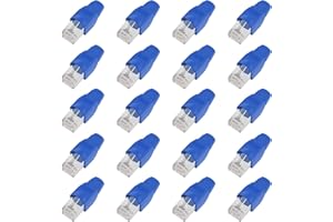 ShipeeKin 20PCS schermato spine modulari di rete RJ45 Ethernet CAT5e Cat5 Cat 5e CAT6 CAT6E 8P8 C UTP STP 50U placcato oro cavo LAN Plug (Blu)