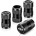 YHEESHIGN Tire Valve Stem Caps, Compatible with Kia Series Stem Cap Universal Car Air Cover Car Accessories for Cars, SUV, Truck, Motorcycles 4pcs （Black）