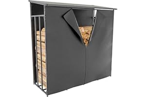 CLP Lona Impermeable Ruston para Cobertizo De leña I Lona Protectora De Poliéster con Cremallera I Cubierta para Leñero, Tamaño:XL