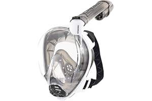 CRESSI Depuis 1946 - Komodo Full Face Masque intégral Dry pour Snorkeling Vision à 180° - CO2 Sûre - Silicone 100% Anti Buée - Tuba Latéral - Sangles Élastiques Réglables