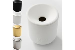 GC German Couture Keramik Stickbecher Aschenbecher kompatibel mit IQOS ILUMA PRIME TEREA Sticks u. Heets-Sticks + Glo Hyper Pro Air neo-Sticks u. Ploom X evo Zubehör f. Büro u. Zuhause, weiß
