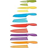 Amazon Basics - Set di coltelli colorati, 12 pezzi, Assortito