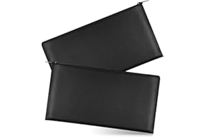aghoer 2 Piezas PU Maletín Maletín para Dinero, Bolsa para Billetes con Cremallera, Bolsa para Documentos, ara Viajes, Oficina, Hogar, Negro