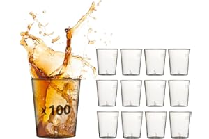 TABLE'COLORS 100 Verres Shooter 3cl Transparent Plastique Recyclable Solide Avec Marquage 2cl Idéal Pour Restaurant, Fête, Bar - Fabriqué en France Plastique Qualité Supérieure