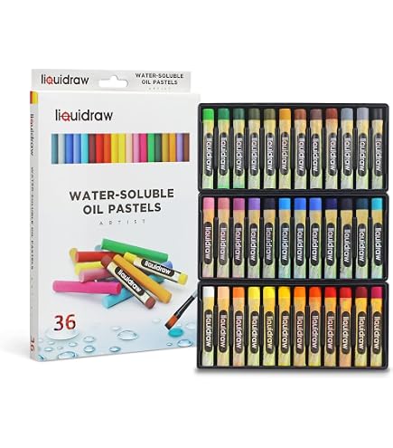 Lot De 24 Pastels à L'huile Solubles Dans L'eau - Pour Artistes Et Débutants, Idéal Dessin Et Mélange - 4