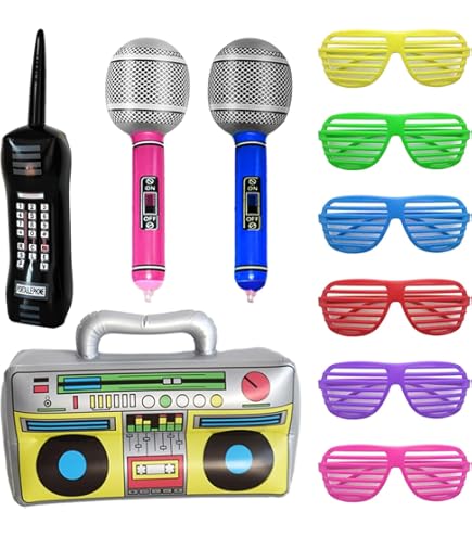 30 Accessoires Photomaton Années 80 - Déco Fête Disco - Pour Anniversaire, Soirée à Thème - En Papier Coloré