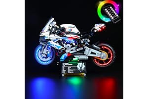 LOCOLEE Kit de IluminacióN Led para Lego BMW M 1000 RR (No Incluye Modelos Lego),Decoración Conjunto de Luces para Lego 42130 Technic BMW M 1000 RR Motos,Creativo DIY Regalo(Versión de Control Remoto)