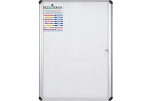 Bi-Office Vitrine d'Affichage Interieur Enclore Extra, Tableau Blanc Magnétique Verrouillable, Taille: 723 x 984 mm - 9xA4