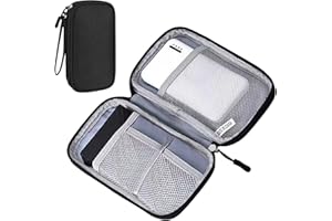 FINEHENCHI Travel Cable Organiser Bag, Portable Electronics Travel Organizer Tech Pouch, Universal Cord and Travel Gadgets Cable Pouch for Cables Power Bank Earphone USB Drive Hard Disk (Single-Layer Black)