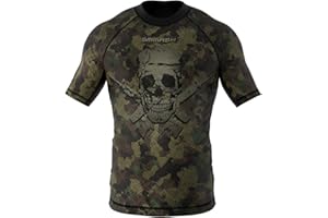 SMMASH Rashguard Homme Haut De Sport T Shirt Manche Courte Tee Shirt De Compression MMA UFC Running Sport Boxe MMA RDX Kickboxing Krav Maga Respirant Résistant