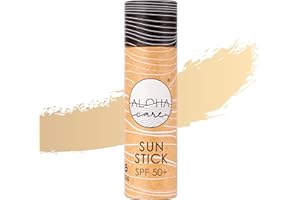 ALOHA CARE Aloha Sun Stick SPF 50+ | Crema (stick) solare viso minerale colorata per il surf | Tubo di carta ecologico (beige)