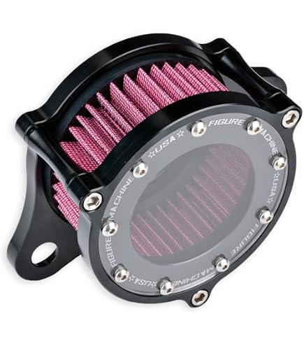 Kit Filtre à Air Spike S&S Custom CV Evo XL Sportster – Conique Noir – Filtre Rouge Lavable – Gain Performance
