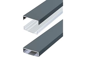 Canaleta para cables de aluminio lacada en antracita RAL7016 seda mate autoadhesiva 50 mm x 15 mm Alunovo Conducto de instalación (longitud: 120 cm)